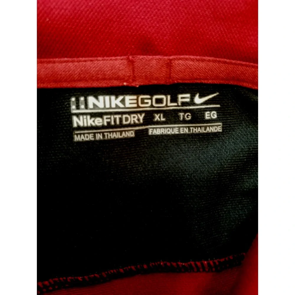Nike Golf Fit Dry Polo Men's Shirt Red Black Size XL Length 31 in